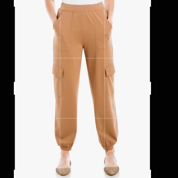 NWOT Max Studio women’s mid rise ponte cargo jogger pants, size XL - Picture 2 of 8